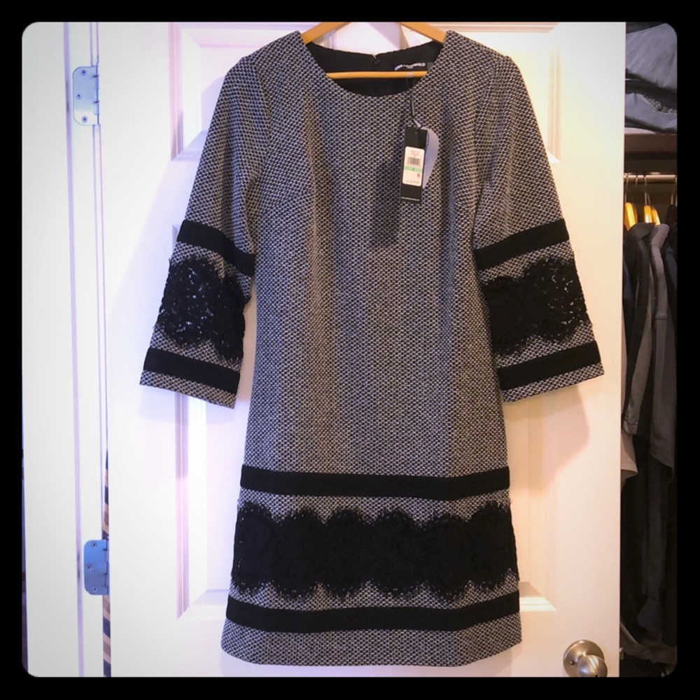Karl Lagerfield Paris - Tweed and lace lined dress